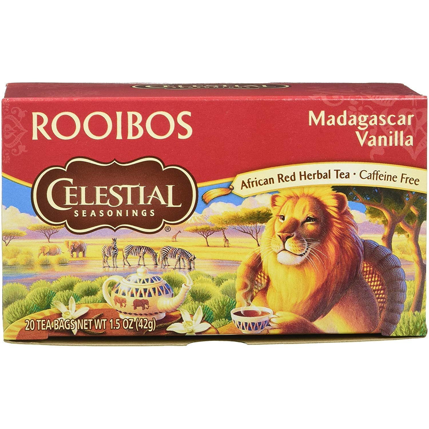Celestial Seasonings Tea Red Rooibos Madagascar Vanilla Pack of 3