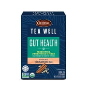 Celestial Seasonings TeaWell Gut Health Organic Cinnamon Oat Herbal Tea Bags, 12 Count