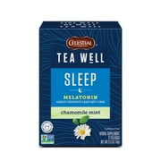 Celestial Seasonings TeaWell Sleep Melatonin Chamomile Mint Wellness Herbal Tea Bags, 12 Count