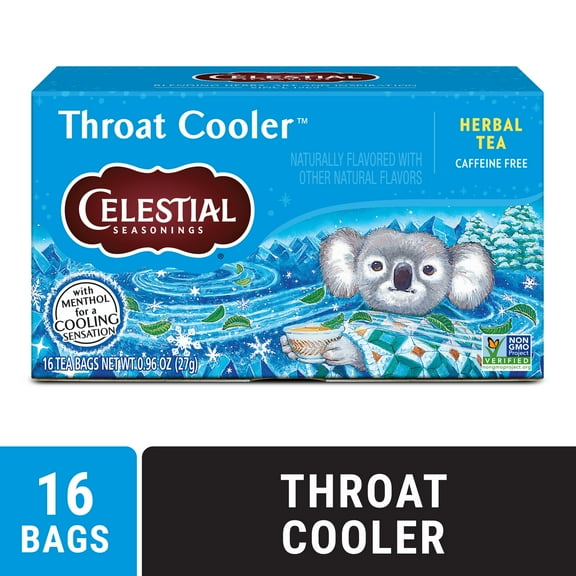Celestial Seasonings Throat Cooler Caffeine-Free Herbal Tea Bags (16 Count)