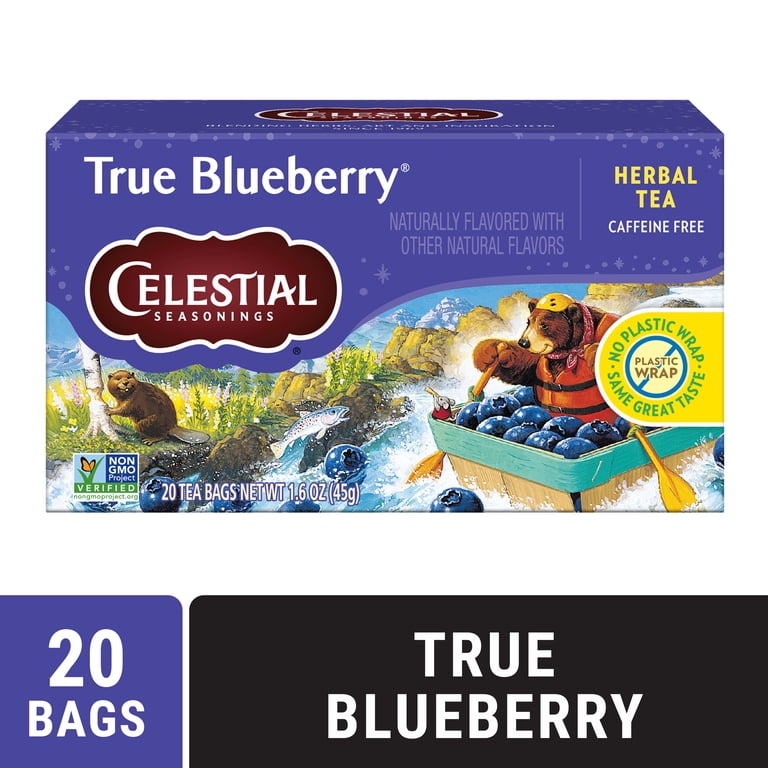 Celestial Seasonings True Blueberry Berry Flavor Herbal Tea Bags