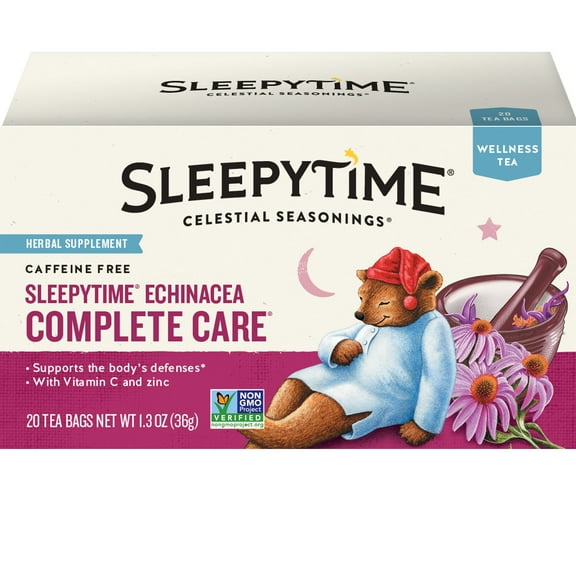 Celestial Seasonings Wellness Tea, CM31Sleepytime Echinacea Complete Care, 20 Count Box