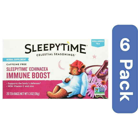 Celestial Seasonings Wellness Tea Echinacea Caffeine Free 20 Bags (Pack Of 6)
