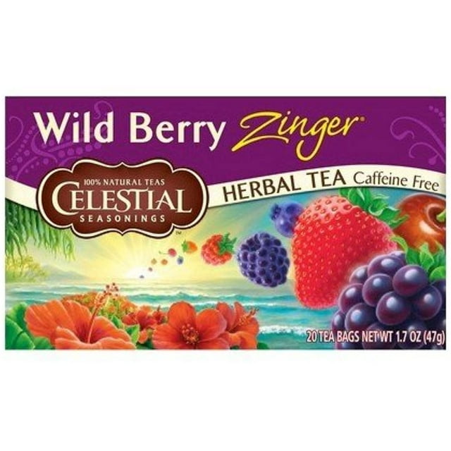 Celestial Seasonings Wild Berry Zinger Herbal Tea 20 Ct, 6 Pk