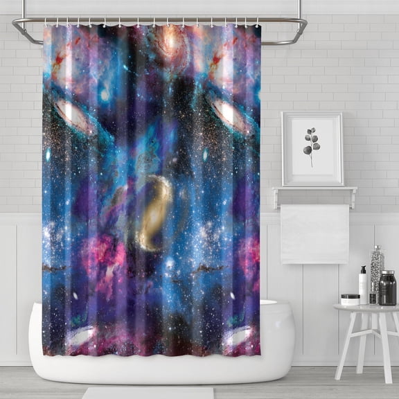 Celestial Shower Curtain Star Constellation Theme Waterproof Bathroom Curtain Quick Dry Machine Washable 72x72 Inches