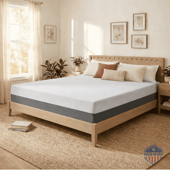 Celestial Sleep Gel Memory Foam Mattress in a Box, Made in The USA, CertiPUR-US, Oeko-Tex, and Fiberglass-Free Certified Bed, 10 inch Medium - King