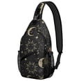 thumbnail image 1 of Celestial Sling Bag for Men & Women Gothic Black and Gold Moon Crossbody Bag with Anti-Theft Design Spacious Travel Daypack for Hiking, Biking, Outdoor Adventures, 1 of 5