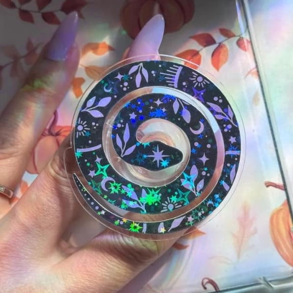 Celestial Snake MagSafe Phone Grip Holographic Witchy Book Reader Accessory