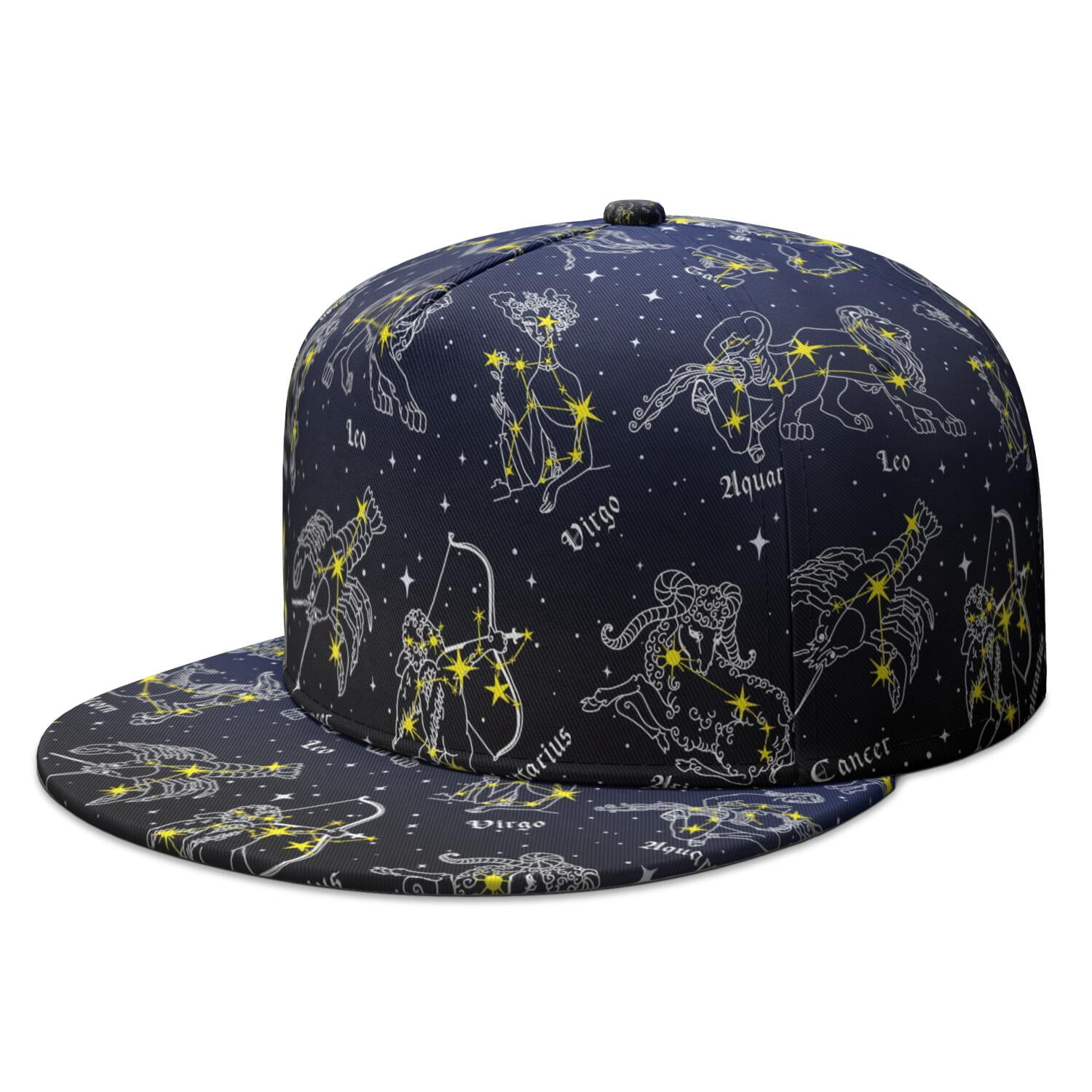 Star Sign Cap Celestial Snapback Hat – Starry Night Sky & Sun Design, Adjustable ...