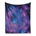 thumbnail image 1 of Celestial Soft Flannel Fleece Throw Blanket, Outer Space Galaxy Dreamy Stars Andromeda, Cozy Plush for Indoor and Outdoor Use, 50" x 70", Indigo Royal Blue, by Ambesonne, 1 of 5