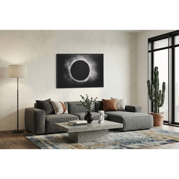 Celestial Solar Eclipse Pointillism Astronomy Portrait Decor Unframed Paper Print