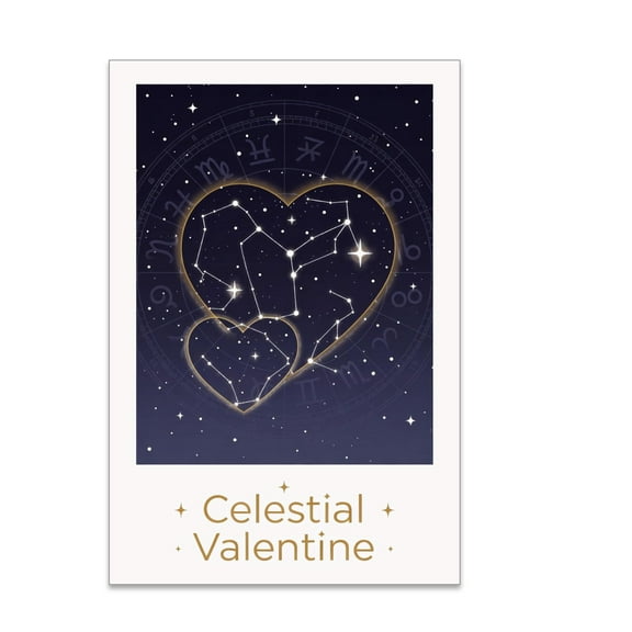 Celestial Star Map Love Art - Dark Academia Decor - 18x24 Poster Print