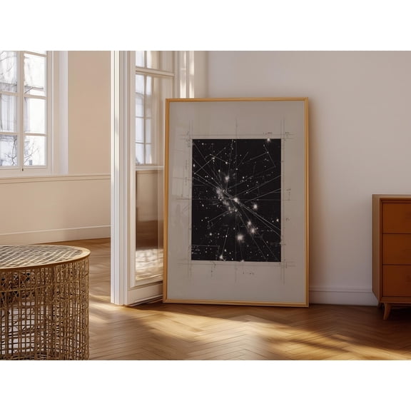 Celestial Star Map Print Minimalist Astronomy Diagram Cosmic Science Art