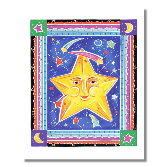 Celestial Star w/Planets Moon and Shooting Stars Wall Picture 8x10 Art Print