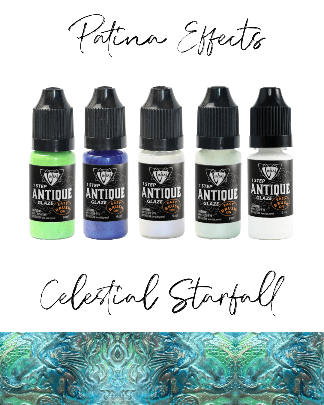 Celestial Starfall Patina Effects Kit (5pcs), Antique Glaze, Jewelry Craft, Multi-surface