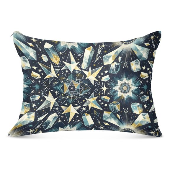 Celestial Stars Crystals Plush Pillow Cases Standard Size Ultra Soft Warm Pillowcases with Zipper 20"x26"