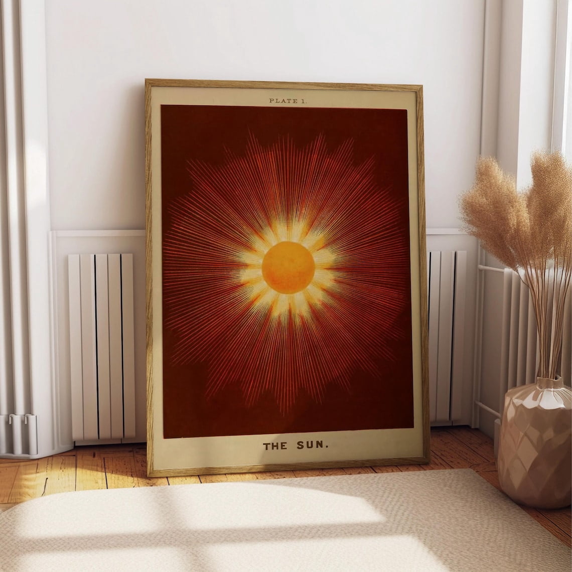 Celestial Sun Illustration Wall