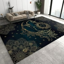Celestial Sun Moon And Stars Area Rug Soft Boho Sun Moon Stars Space Floor Mat Printed Design Large Carpet For Bedroom Kitchen Living Room