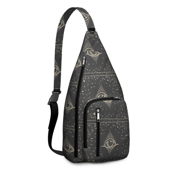 Celestial Sun and Moon Drawstring Backpack – Vintage Boho Astrology & Starry Night Print – Mystical Moon Phase & Cosmic Aesthetic Bag for Hiking, Festivals, and Spiritual Travel