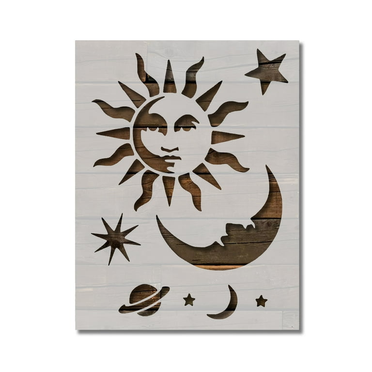 Celestial Sun Moon Stars Ouija Board Stencil Template Reusable 8.5 x 11 for Painting on Walls, Wood, Etc. By Stencilville - Walmart.com celestial-sun-moon-stars-ouija-board-stencil-template-reusable-8-5-x-11-for-painting-on-walls-wood-etc-by-stencilville-walmart-com