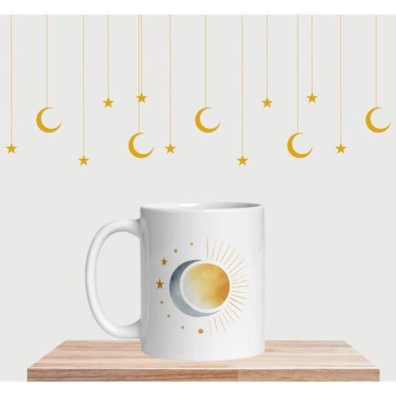 Celestial Sun, MtiC1Al Moon, and Stars Minimalist Mug Balance Harmony Mug Celestial Mug MtiC1Al Vibes Mug