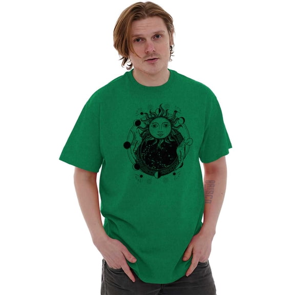 Celestial Sun Space Hands Spiritual Plus Size Crewneck Graphic Tee Shirt Brisco Brands 2X