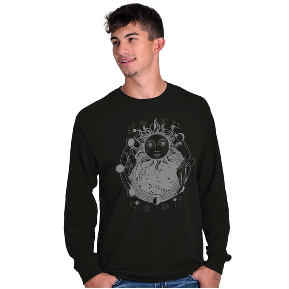 Celestial Sun Space Hands Spiritual Plus Size Long Sleeve Graphic Tee Shirt Brisco Brands 2X