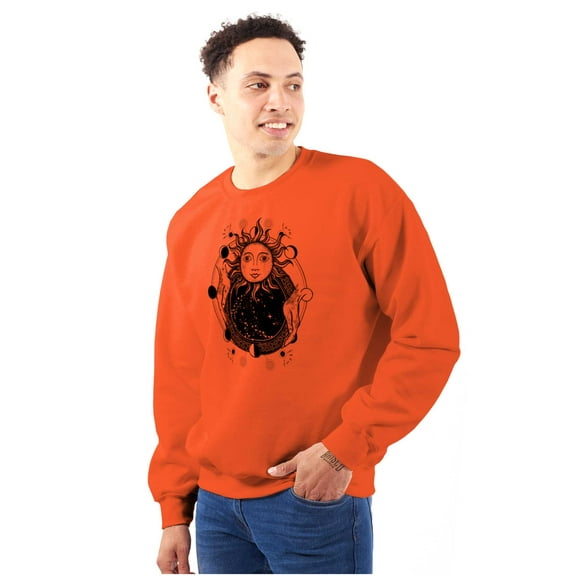 Celestial Sun Space Hands Spiritual Unisex Plus Fleece Graphic Sweatshirt Brisco Brands 5X