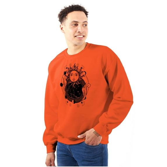 Celestial Sun Space Hands Spiritual Unisex Plus Fleece Graphic Sweatshirt Brisco Brands 5X