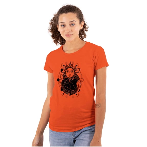 Celestial Sun Space Hands Spiritual Womens Fitted Plus Size Graphic Tee Brisco Brands 2X