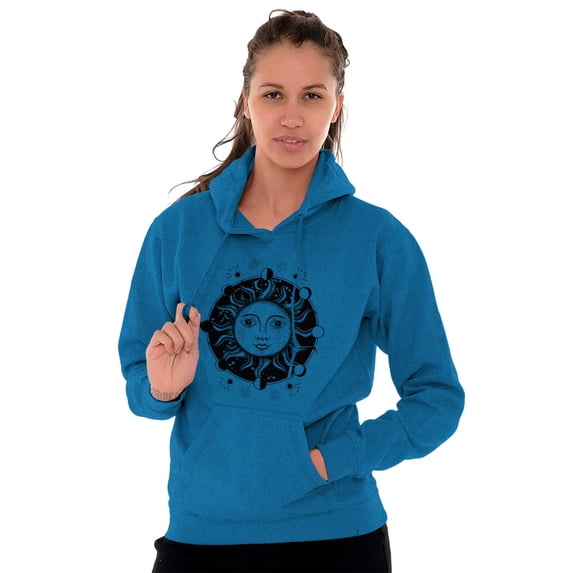 Celestial Sun Symbolic Spirit Animal Hoodie Sweatshirt Women Brisco Brands 5X