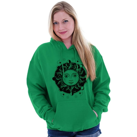 Celestial Sun Symbolic Spirit Animal Hoodie Sweatshirt Women Brisco Brands L