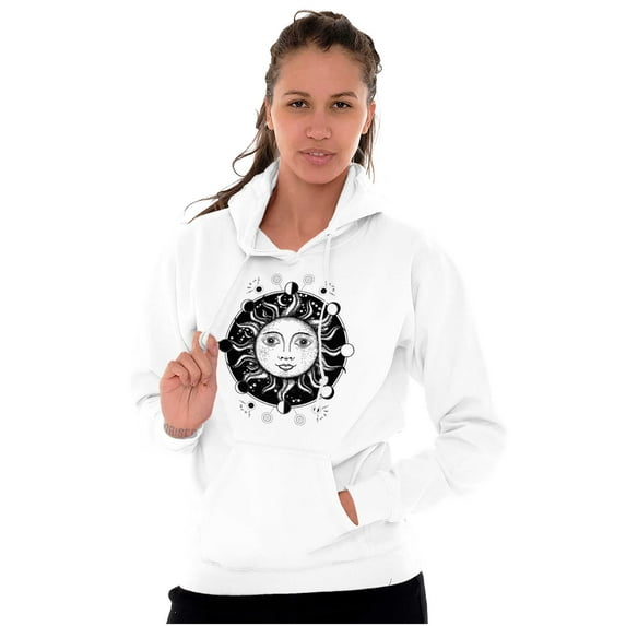 Celestial Sun Symbolic Spirit Animal Women Plus Size Graphic Pullover Hoodie Brisco Brands 2X