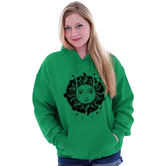 Celestial Sun Symbolic Spirit Animal Women Plus Size Graphic Pullover Hoodie Brisco Brands 3X
