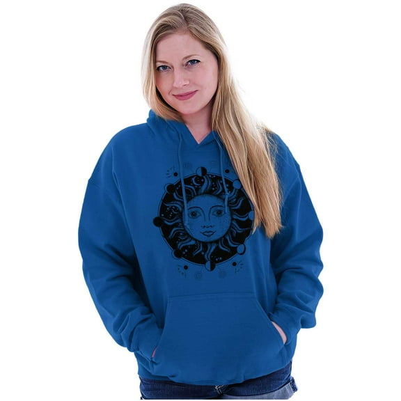 Celestial Sun Symbolic Spirit Animal Women Plus Size Graphic Pullover Hoodie Brisco Brands 3X