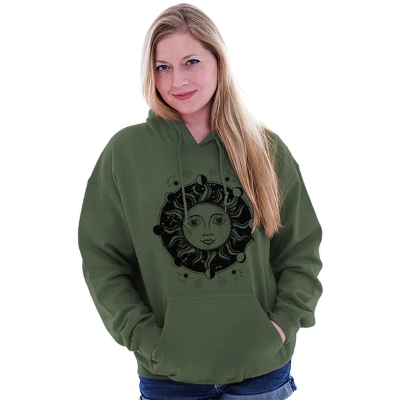 Celestial Sun Symbolic Spirit Animal Women Plus Size Graphic Pullover Hoodie Brisco Brands 4X
