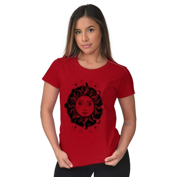 Celestial Sun Symbolic Spirit Animal Womens Slim Fit Graphic Tee Brisco Brands S