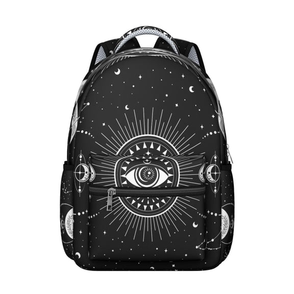 Celestial Sunburst Student Backpack Durable Waterproof School Bag with Cosmic Star Map Design, Breathable Foam Padding, Adjustable Straps for Daily Use and Outdoor Activities