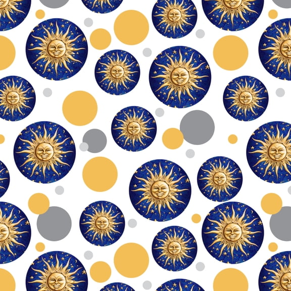 Celestial Suns Moon Shooting Stars Premium Gift Wrap Wrapping Paper Roll