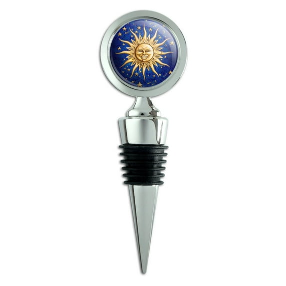 Celestial Suns Moon Shooting Stars Wine Bottle Stopper