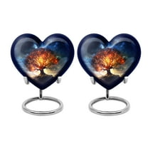 The Celestial Tree - Heart Urns For Human Ashes - Unique Tiny Urn for Human Ashes - Small Memorial Keepsake for Adult Females - Heart Urn - Memorial Gifts - 3 Inch, Set Of 2