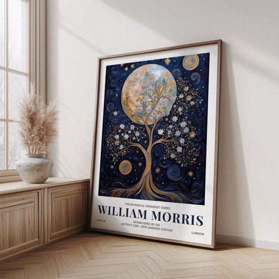 Celestial Tree Of Life Poster, Moon And Stars Wall Art
