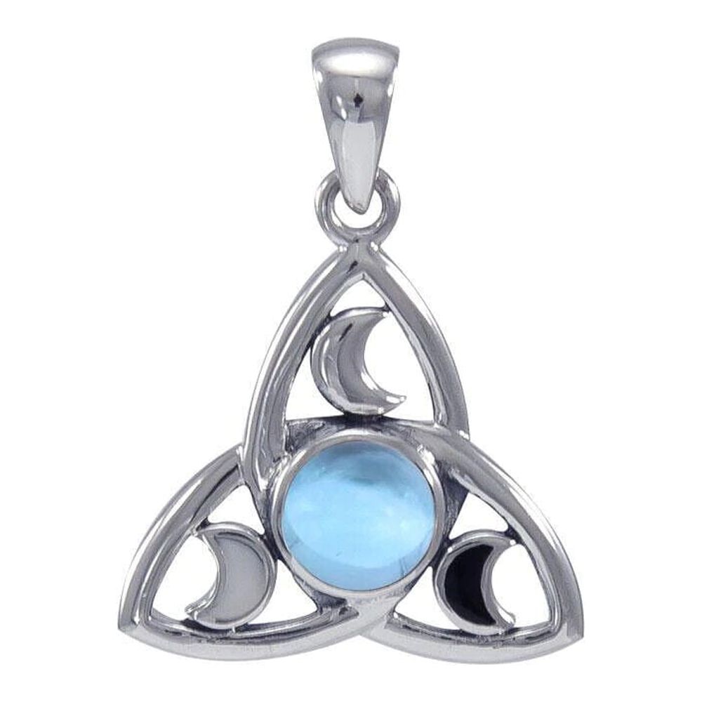 Celestial Triquetra Moon Pendant .925 Sterling Silver Peter Stone Fine