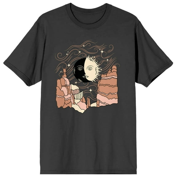 Celestial Tropics Night Canyon Men's Charcoal T-Shirt-Small