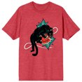 thumbnail image 1 of Celestial Tropics Panther And Rose Men's Red Heather T-Shirt-XXL, 1 of 4