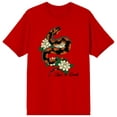 thumbnail image 1 of Celestial Tropics Snake And Flowers Men's Red T-Shirt-Small, 1 of 4