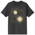 thumbnail image 1 of Celestial Tropics Sun And Moon Men's Charcoal Heather T-Shirt-XL, 1 of 4