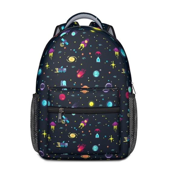 Celestial Waterproof Backpack - Breathable Mesh Straps & Durable Construction, Sci-Fi Inspired Star Print for College Students