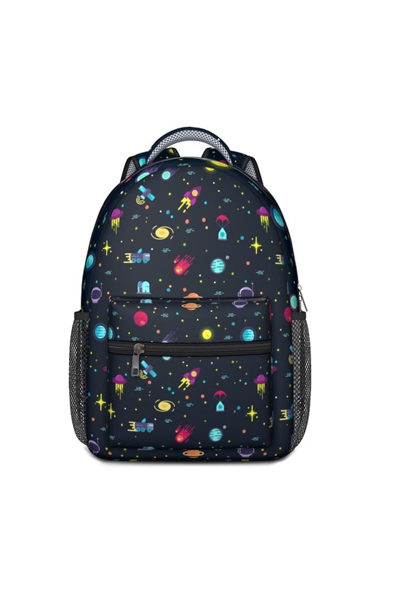 Celestial Waterproof Backpack - Breathable Mesh Straps & Durable Construction, Sci-Fi Inspired Star Print for College Students