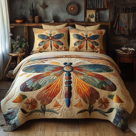 Celestial Wings 3-Piece Quilted Bedding Set